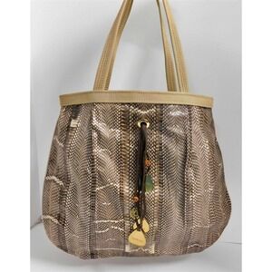 R&Y Augousti Genuine Watersnake Skin Large Tote Bag